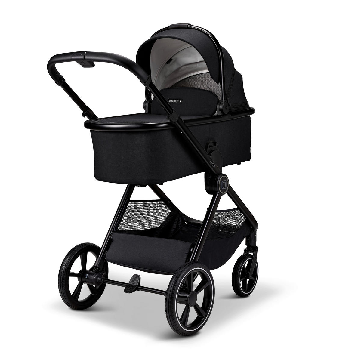 KOMBIKINDERWAGEN  Aura  Onyx Melange  - Schwarz, Basics, Textil (86/61/120cm) - Moon