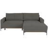 ECKSOFA in Dunkelgrau  - Dunkelgrau/Schwarz, Modern, Textil/Metall (238/162cm) - Ondega