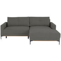 ECKSOFA Dunkelgrau  - Dunkelgrau/Schwarz, MODERN, Textil/Metall (238/162cm) - Ondega
