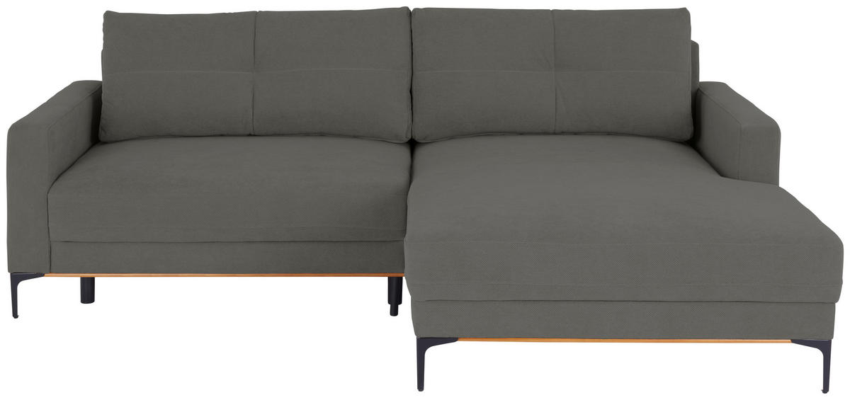 ECKSOFA Dunkelgrau  - Dunkelgrau/Schwarz, MODERN, Textil/Metall (238/162cm) - Ondega