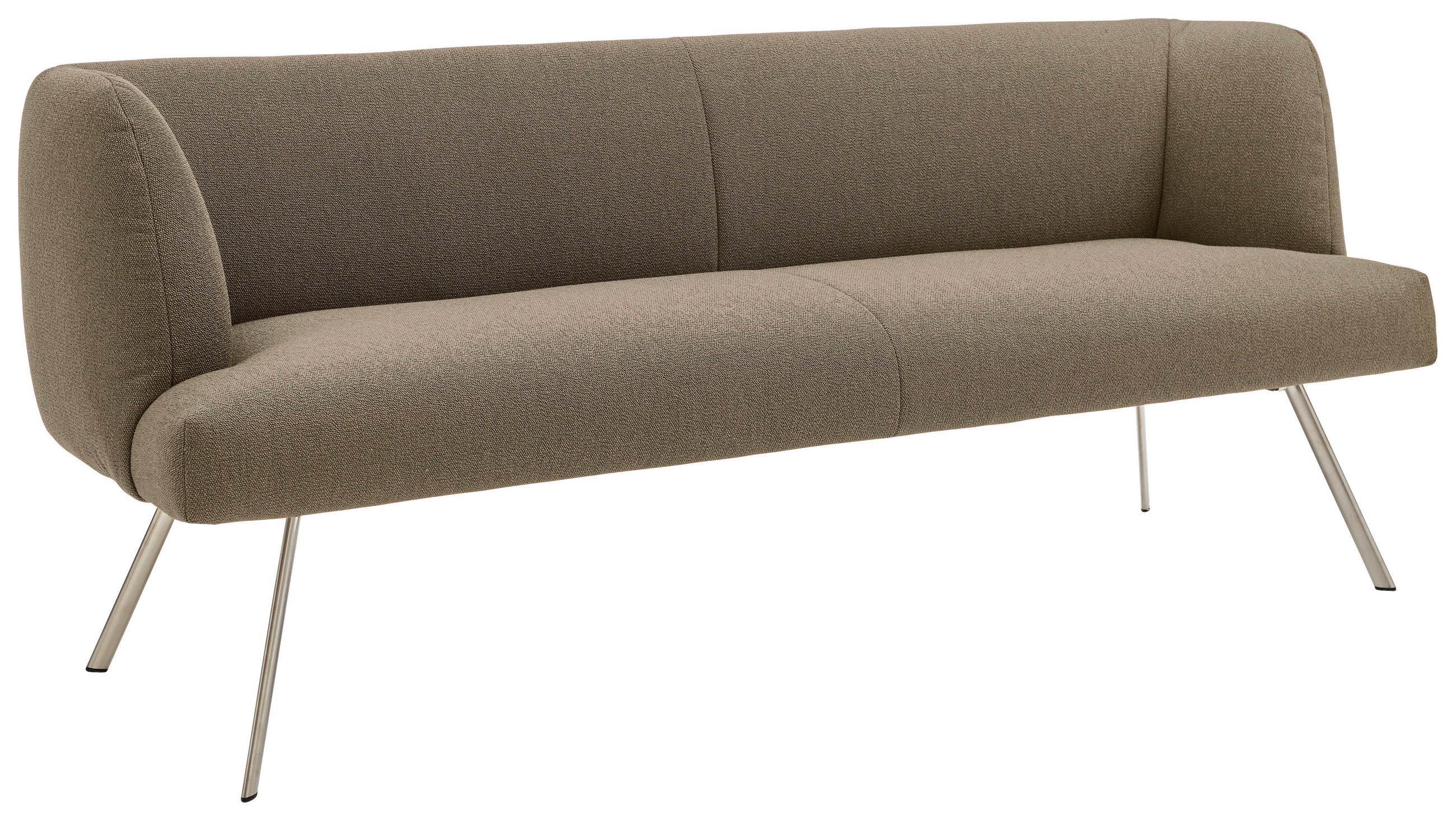 SITZBANK 200/87/64 cm  in Edelstahlfarben, Fango  - Edelstahlfarben/Fango, Design, Textil/Metall (200/87/64cm) - Venjakob