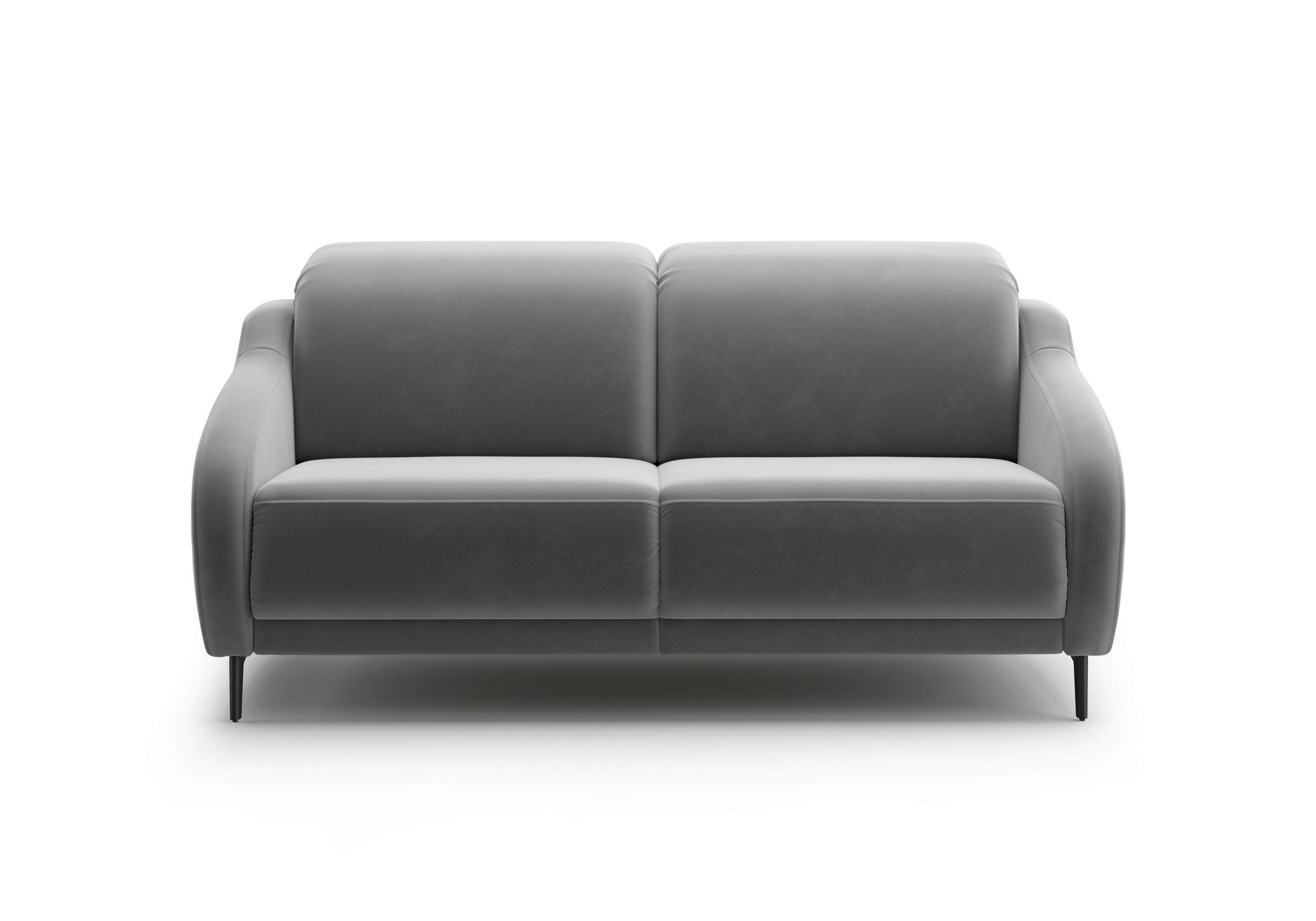 3-SITZER-SOFA in Samt Grau - Schwarz/Grau, MODERN, Textil/Metall (192/93/104cm) - Sit & More