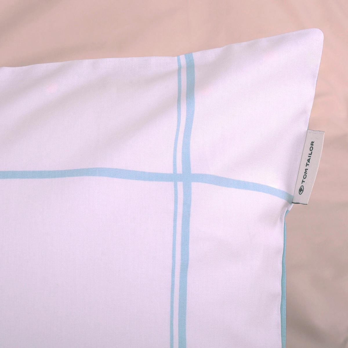 KISSENHÜLLE 40/40 cm  - Pastellblau/Weiß, Basics, Textil (40/40cm) - Tom Tailor