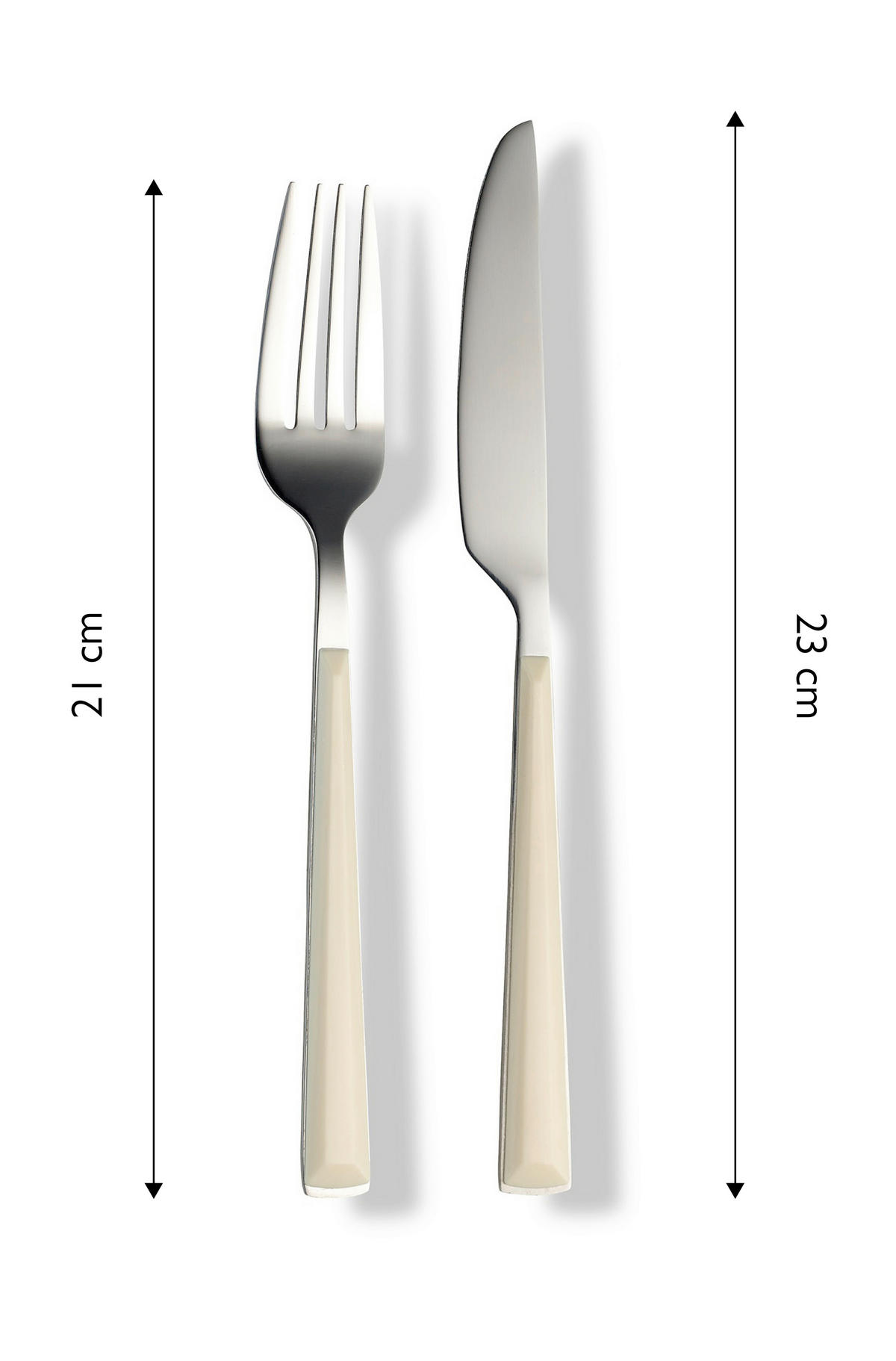 SADA PRÍBOROV ušľachtilá oceľ, 16-dielne - krémová/strieborná, Basics, kov/plast - Echtwerk
