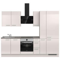 KÜCHENBLOCK 270 cm   in Schieferfarben, Hellgrau  - Schieferfarben/Edelstahlfarben, MODERN, Holzwerkstoff/Metall (270cm) - Nobilia