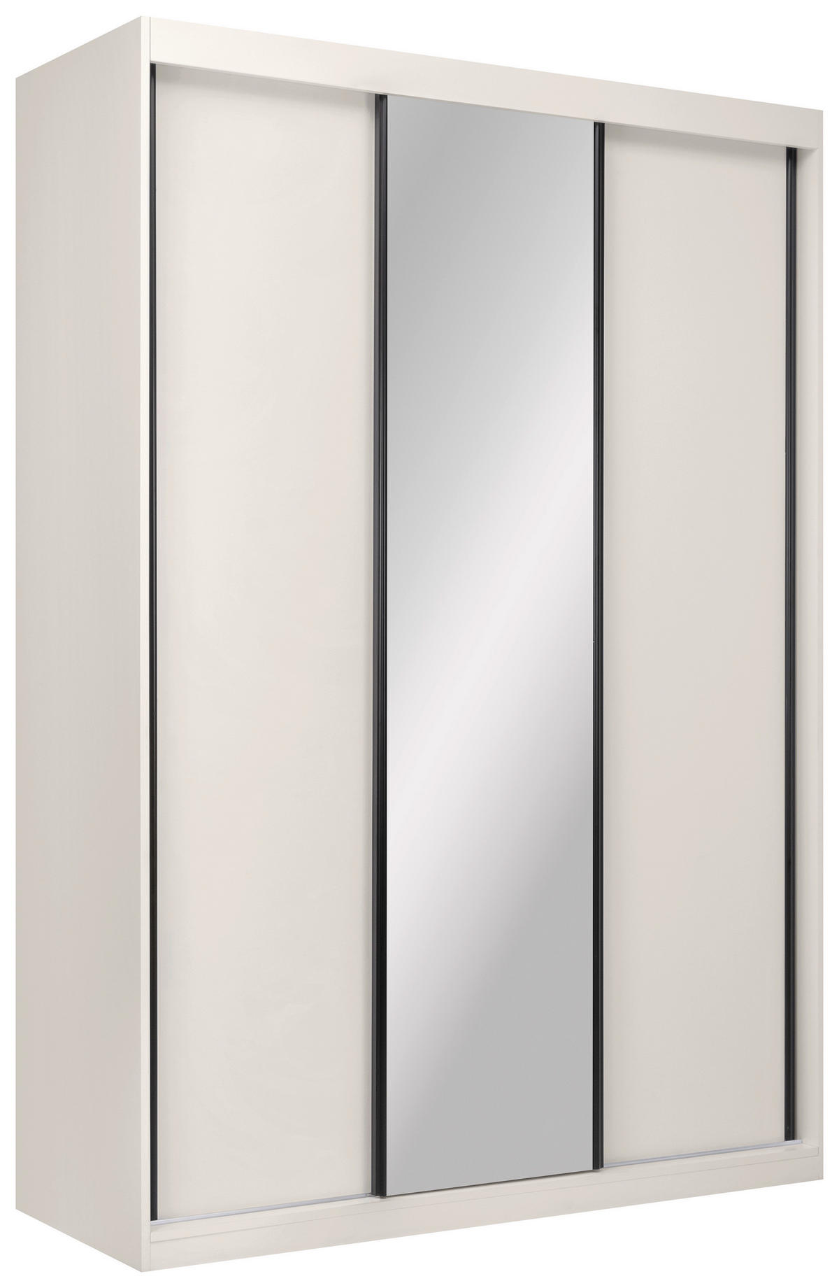 SCHIEBETÜRENSCHRANK 150/215/59,5 cm 3-türig  - Kaschmir/Schwarz, MODERN, Holzwerkstoff/Metall (150/215/59,5cm) - MID.YOU