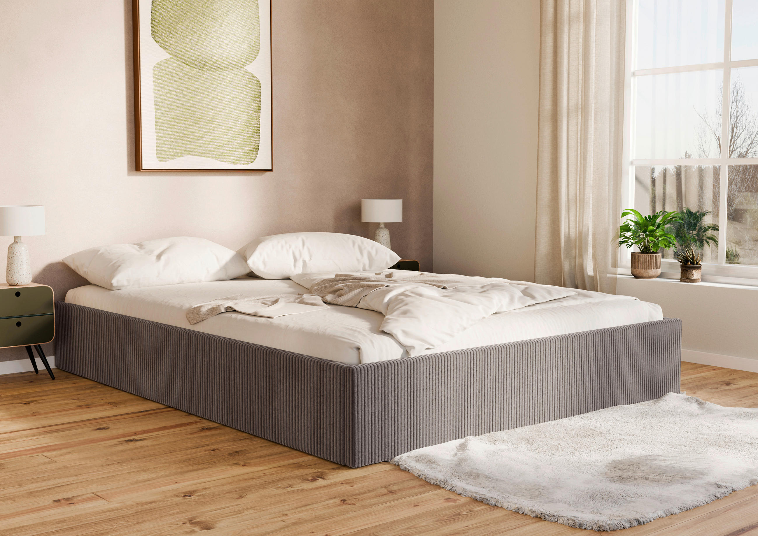 POLSTERBETT Bettkasten, Lattenrost 180/200 cm  in Anthrazit  - Anthrazit/Schwarz, Design, Holz/Textil (180/200cm) - Boxxx