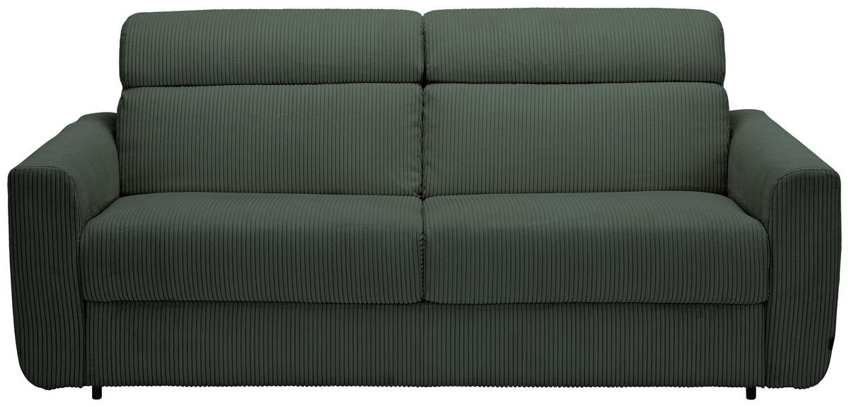 SCHLAFSOFA Cord Waldgrün  - Waldgrün/Schwarz, Design, Kunststoff/Textil (200/84/98cm) - Novel