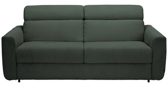 SCHLAFSOFA Cord Waldgrün  - Waldgrün/Schwarz, Design, Kunststoff/Textil (200/84/98cm) - Novel