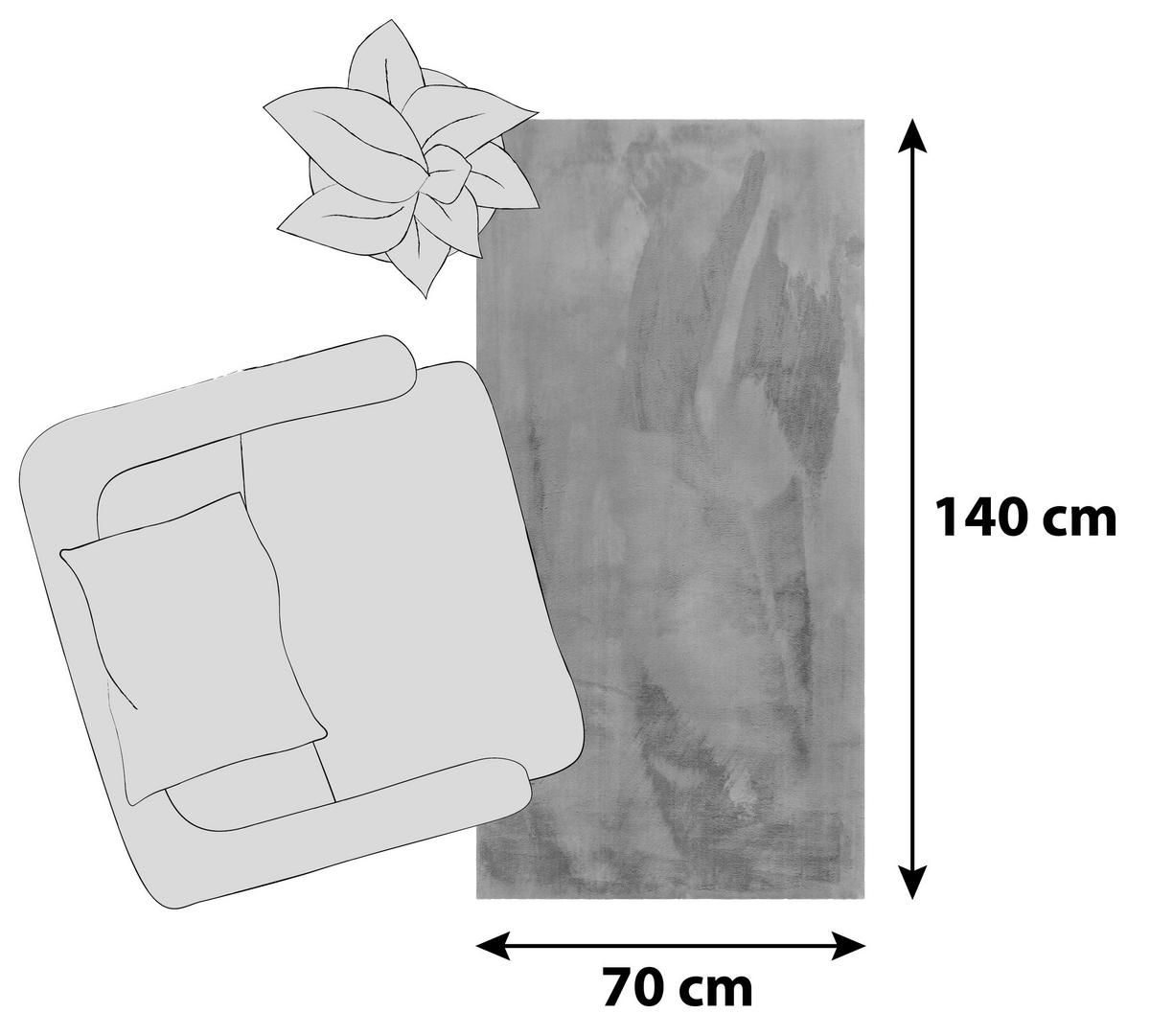 HOCHFLORTEPPICH 70/140 cm Alice Silberfarben  - Silberfarben, KONVENTIONELL, Textil (70/140cm) - Esprit