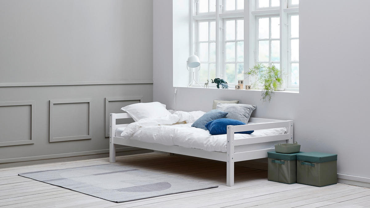 BETT 90/200 cm,  in Weiß, Lattenrost  - Weiß, MODERN, Holz (90/200cm) - Chameo