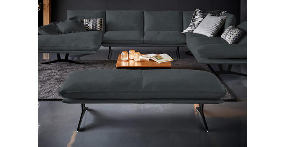WOHNLANDSCHAFT in Echtleder Grau - Schwarz/Grau, Natur, Leder/Metall (155/359/217cm) - Dieter Knoll