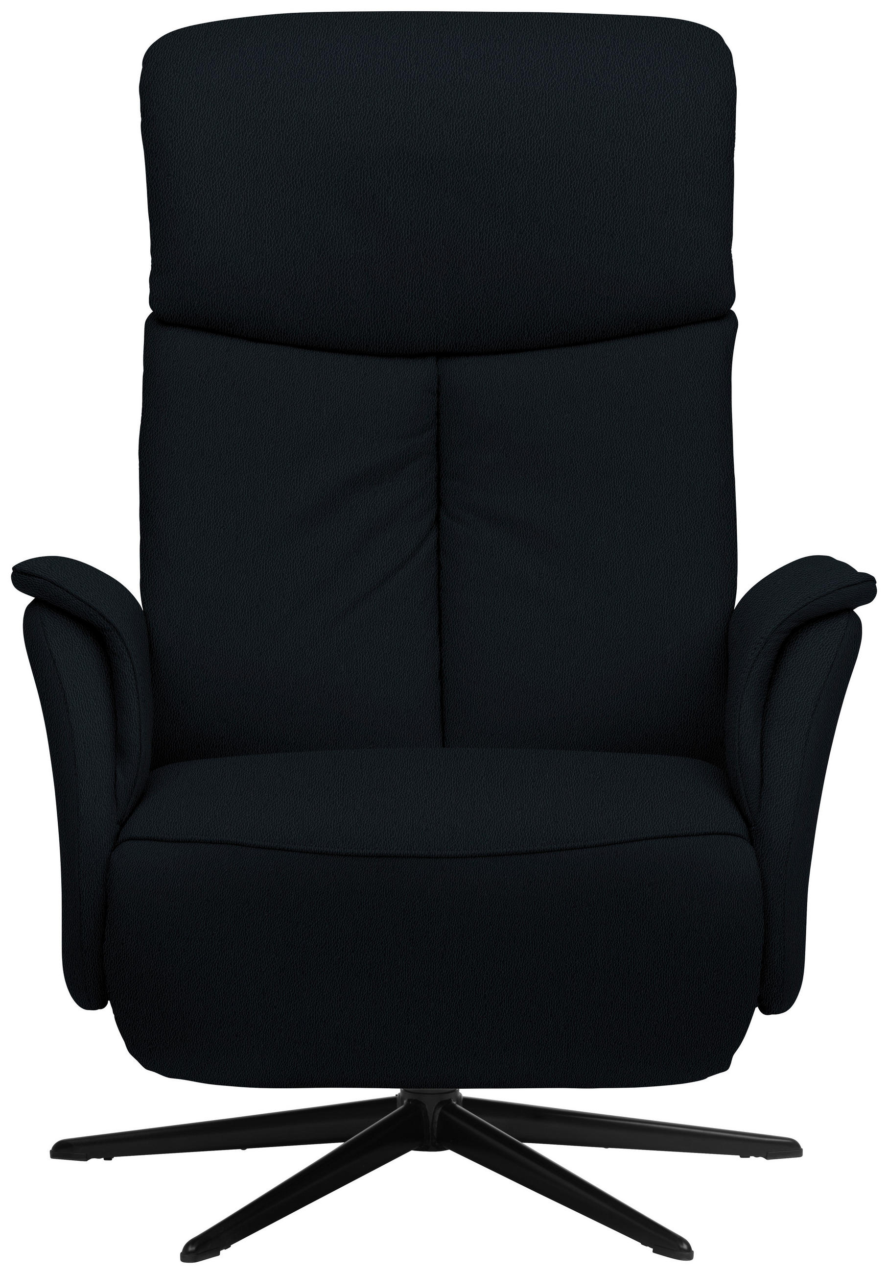 RELAXSESSEL in Leder Schwarz  - Schwarz, Design, Leder/Metall (78/106/88cm) - Welnova