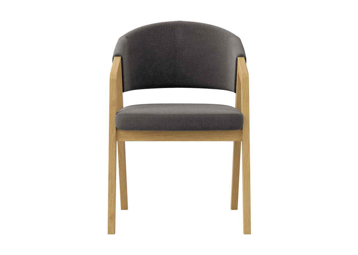 ARMLEHNSTUHL  Stoffauswahl Mikrofaser  Schwarz, Eichefarben  - Eichefarben/Schwarz, Konventionell, Holz/Textil (59/96/60cm) - Carryhome