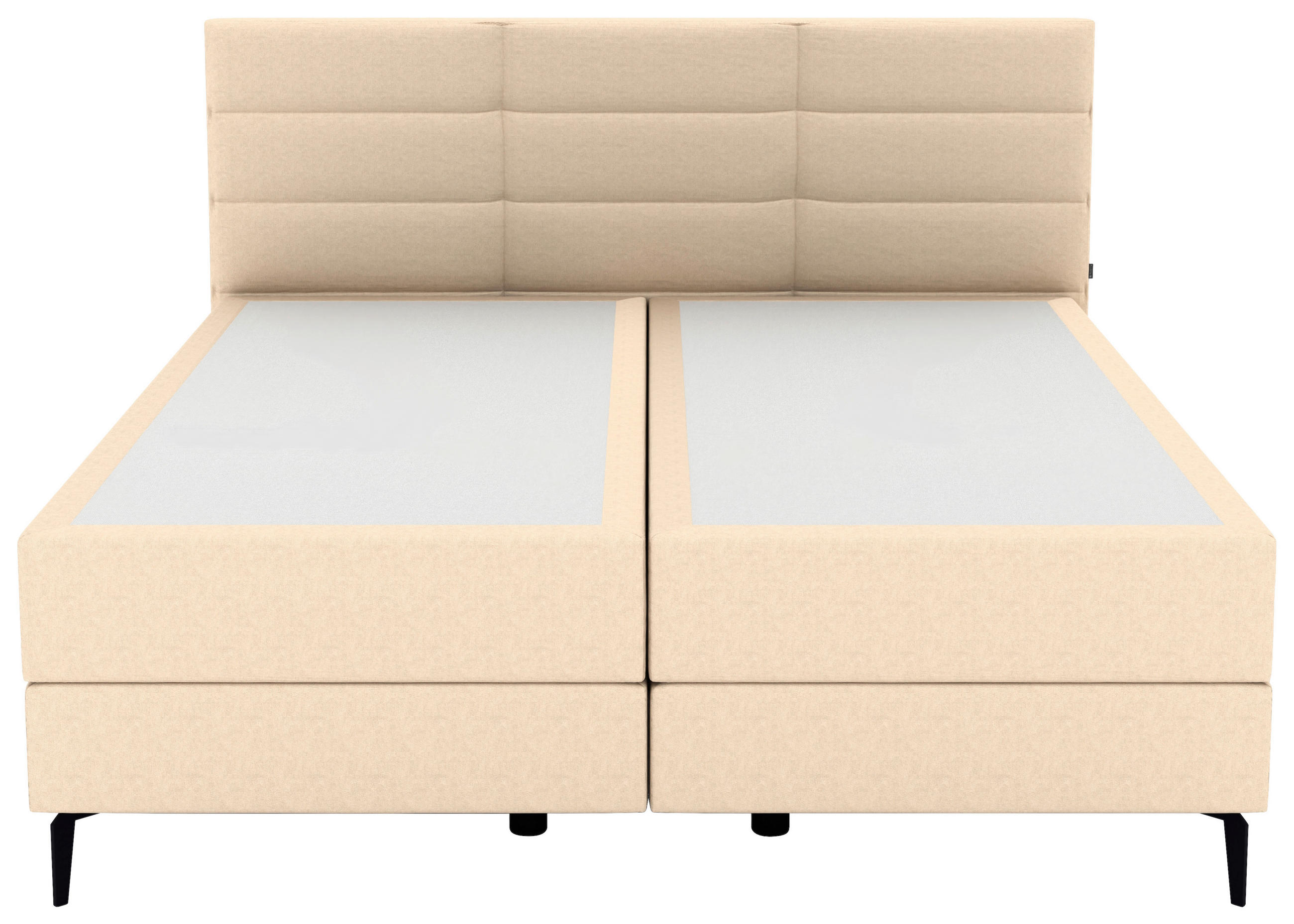 BOXSPRINGBETT 180/200 cm  in Beige  - Beige/Schwarz, KONVENTIONELL, Holzwerkstoff/Kunststoff (180/200cm) - Musterring