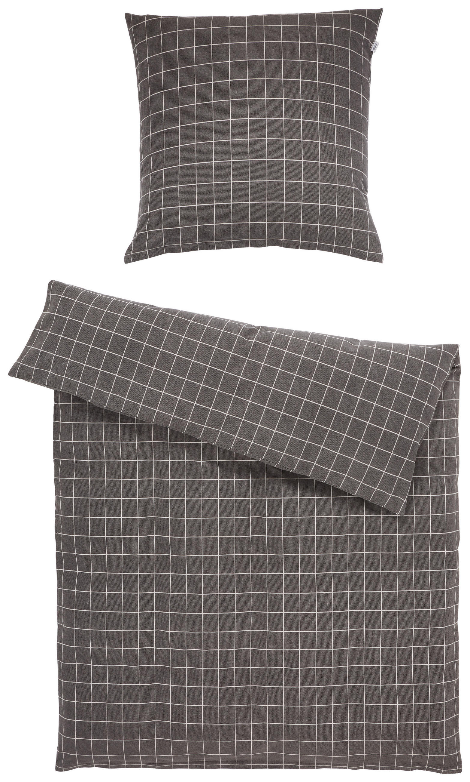 BETTWÄSCHE SW-JUST Flanell 135/200 cm  - Hellgrau/Grau, Basics, Textil (135/200cm) - Schöner Wohnen