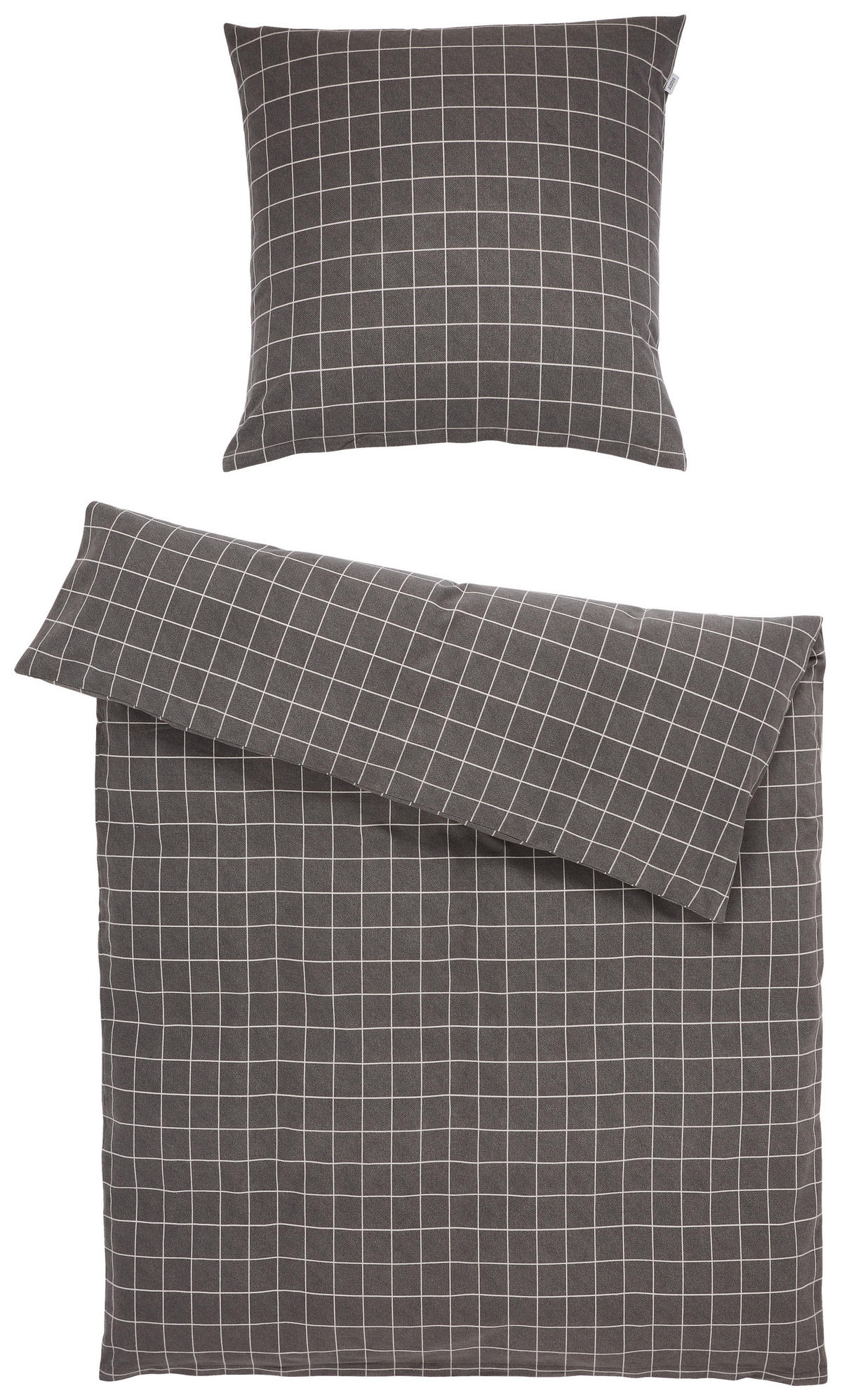 BETTWÄSCHE SW-JUST Flanell 135/200 cm  - Hellgrau/Grau, Basics, Textil (135/200cm) - Schöner Wohnen