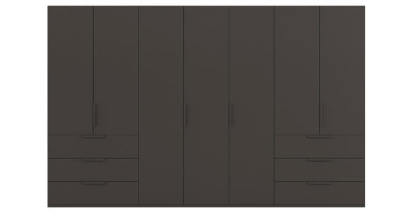 DREHTÜRENSCHRANK 350/235/61 cm,  in Graphitfarben, 7-türig  - Graphitfarben, Basics, Holzwerkstoff/Metall (350/235/61cm) - Novel