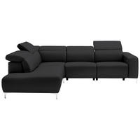 Freisteller von Pure Home Lifestyle ECKSOFA Schwarz Echtleder.