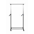 KLEIDERWAGEN in Schwarz, Chromfarben 81/100-177/42 cm   - Chromfarben/Schwarz, Basics, Kunststoff/Metall (81/100-177/42cm) - Carryhome