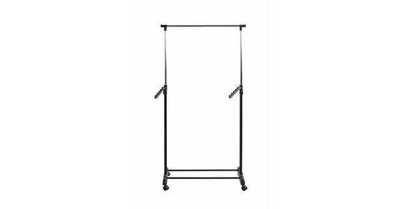 KLEIDERWAGEN in Schwarz, Chromfarben 81/100-177/42 cm   - Chromfarben/Schwarz, Basics, Kunststoff/Metall (81/100-177/42cm) - Carryhome
