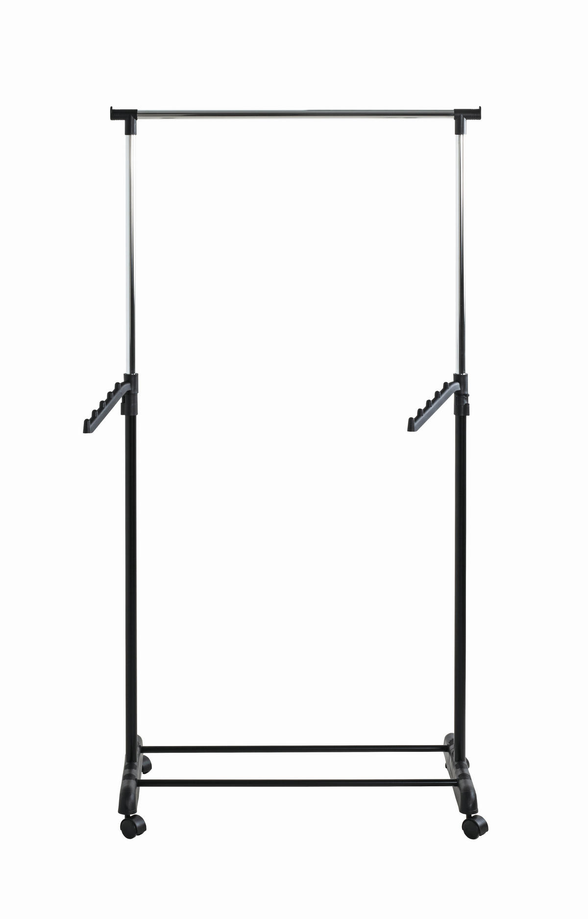 Cuier Mobil Cu Raft Pantofi negru, culoare crom, 81/100-177/42 cm   - culoare crom/negru, Basics, plastic/metal (81/100-177/42cm) - Carryhome