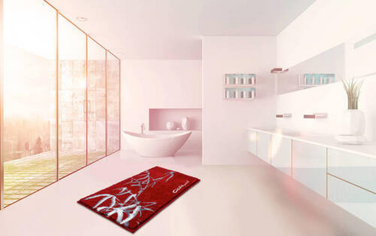 BADTEPPICH Rot 60/100 cm  - Rot, Basics, Kunststoff/Textil (60/100cm) - Grund
