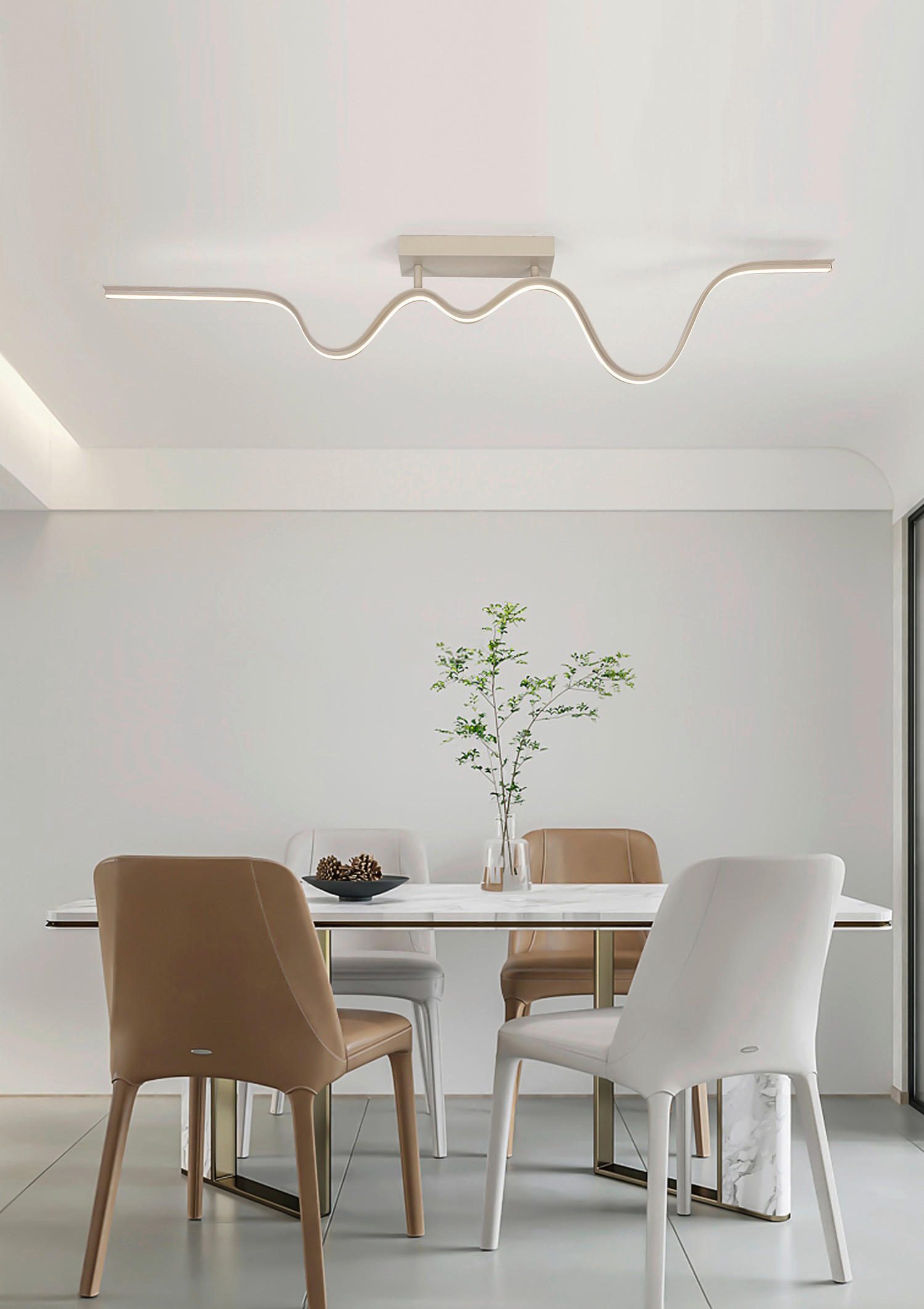 DECKENLEUCHTE 100/8/20,5 cm   - Sandfarben, Trend, Kunststoff/Metall (100/8/20,5cm) - Collet's Monde