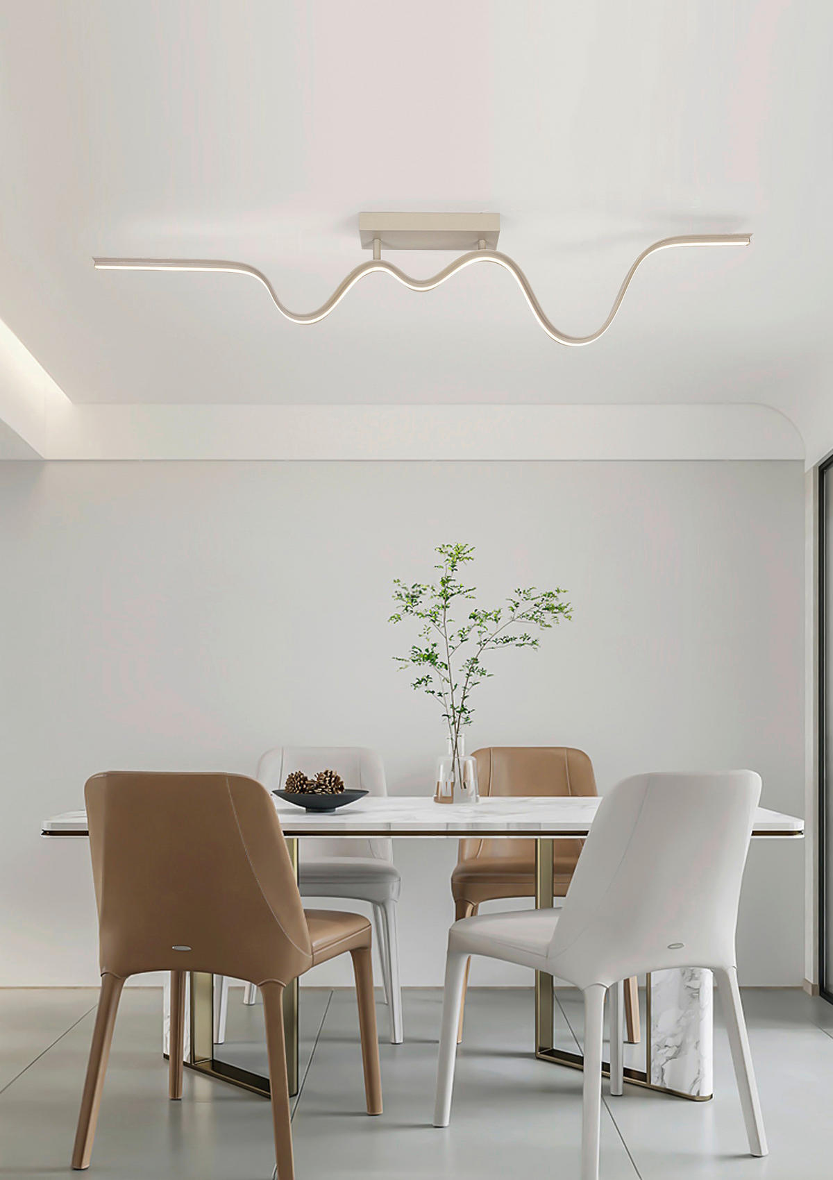 DECKENLEUCHTE 100/8/20,5 cm   - Sandfarben, Trend, Kunststoff/Metall (100/8/20,5cm) - Collet's Monde