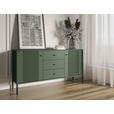 SIDEBOARD Iseo in 154,5/79/39 cm - Dunkelgrün/Schwarz, Design, Holzwerkstoff/Metall (154,5/79/39cm) - Xora