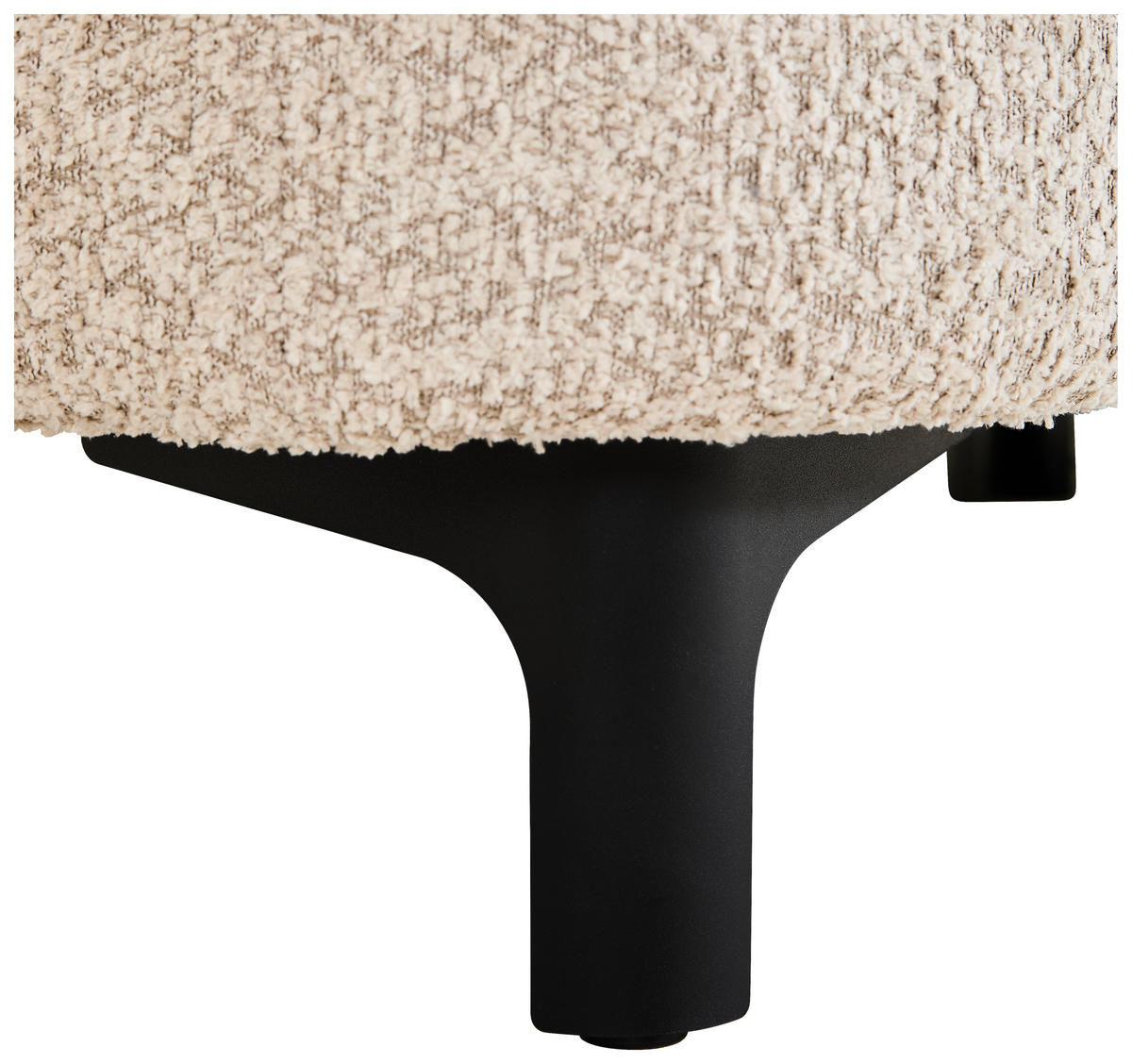 3-SITZER-SOFA Chenille Beige  - Beige/Schwarz, KONVENTIONELL, Textil/Metall (228/84/99cm) - Carryhome