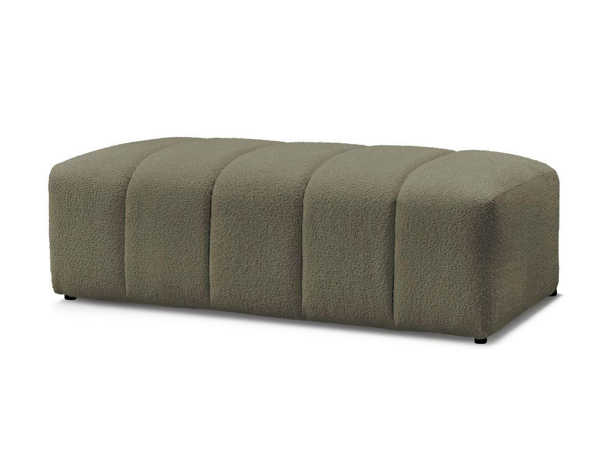 HOCKER ANNECY Bouclé Grün  - Schwarz/Grün, MODERN, Kunststoff/Textil (146/45/68cm)
