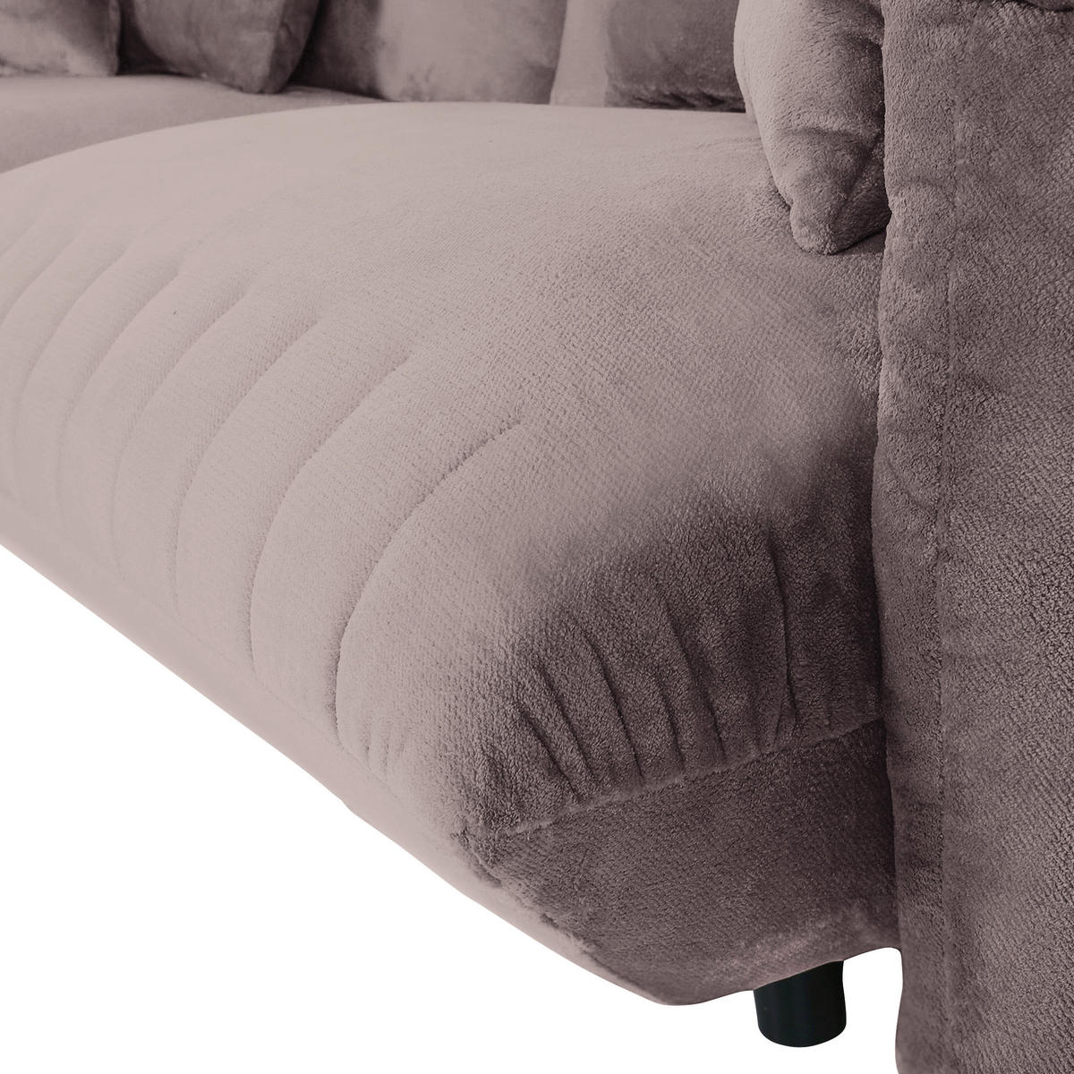 HÖRNSOFFA i plysch lerfärgad  - lerfärgad/svart, Klassisk, textil/plast (170/270cm) - MID.YOU