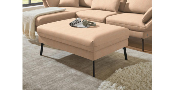 ECKSOFA  in Flachgewebe Lachsfarben  175-224/255-365 cm  - Schwarz/Lachsfarben, Design, Textil/Metall (175-224/255-365cm) - Dieter Knoll