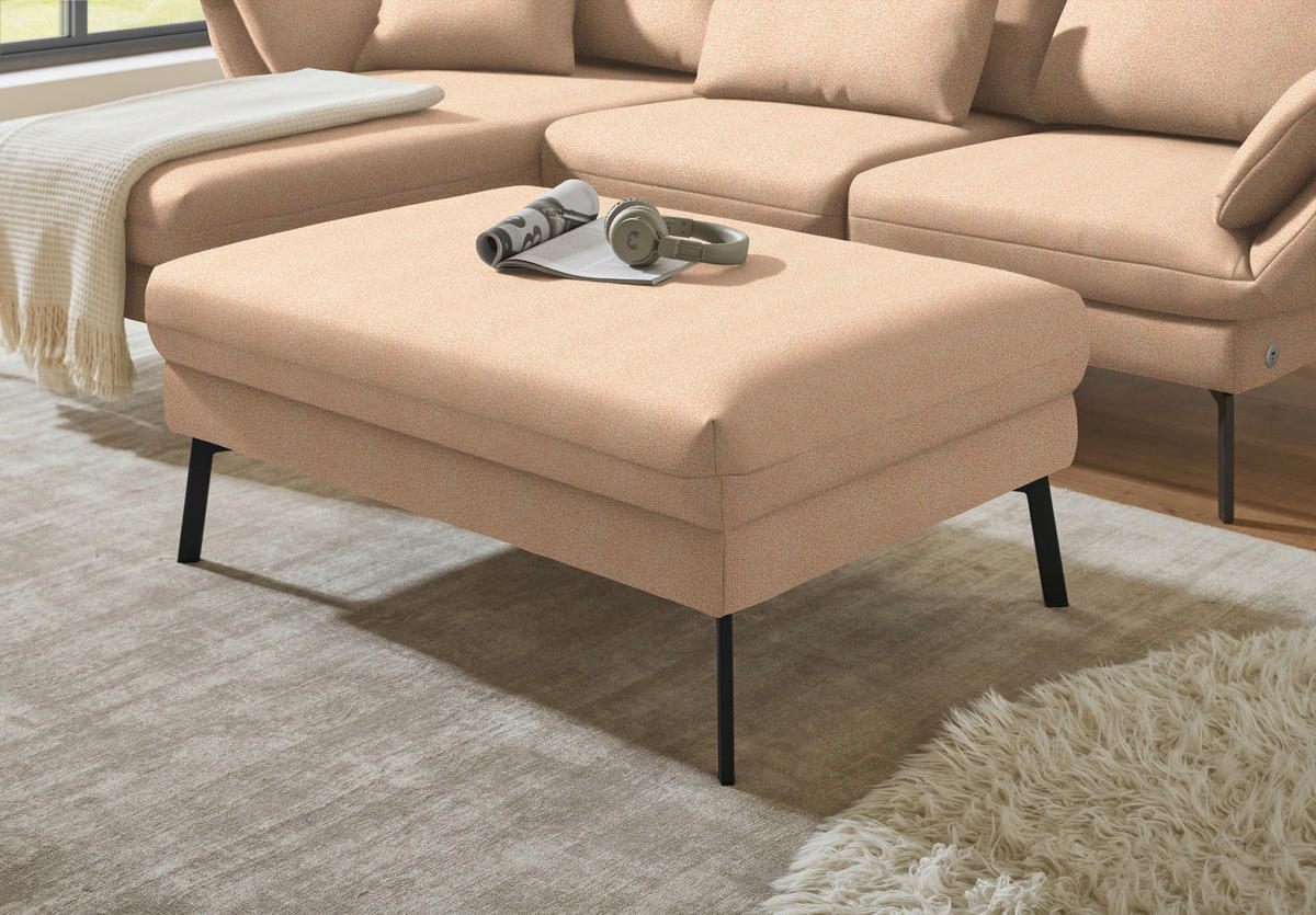 ECKSOFA  in Flachgewebe Lachsfarben  175-224/255-365 cm  - Schwarz/Lachsfarben, Design, Textil/Metall (175-224/255-365cm) - Dieter Knoll