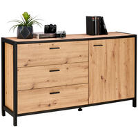 SIDEBOARD  in 146/83/40 cm  - Eichefarben/Anthrazit, Design, Holzwerkstoff/Metall (146/83/40cm) - Carryhome