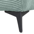 ECKSOFA  in Cord Mintgrün Zierkissen, Rückenkissen, Rücken echt  176/311 cm  - Schwarz/Mintgrün, KONVENTIONELL, Textil/Metall (176/311cm) - Carryhome