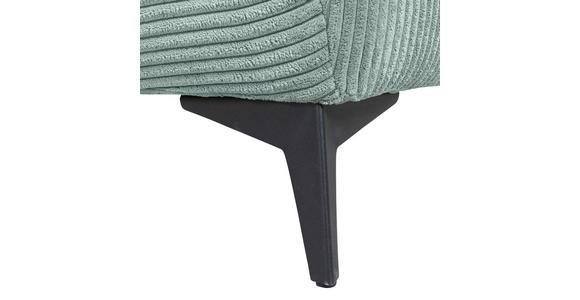 ECKSOFA  in Cord Mintgrün Zierkissen, Rückenkissen, Rücken echt  176/311 cm  - Schwarz/Mintgrün, KONVENTIONELL, Textil/Metall (176/311cm) - Carryhome