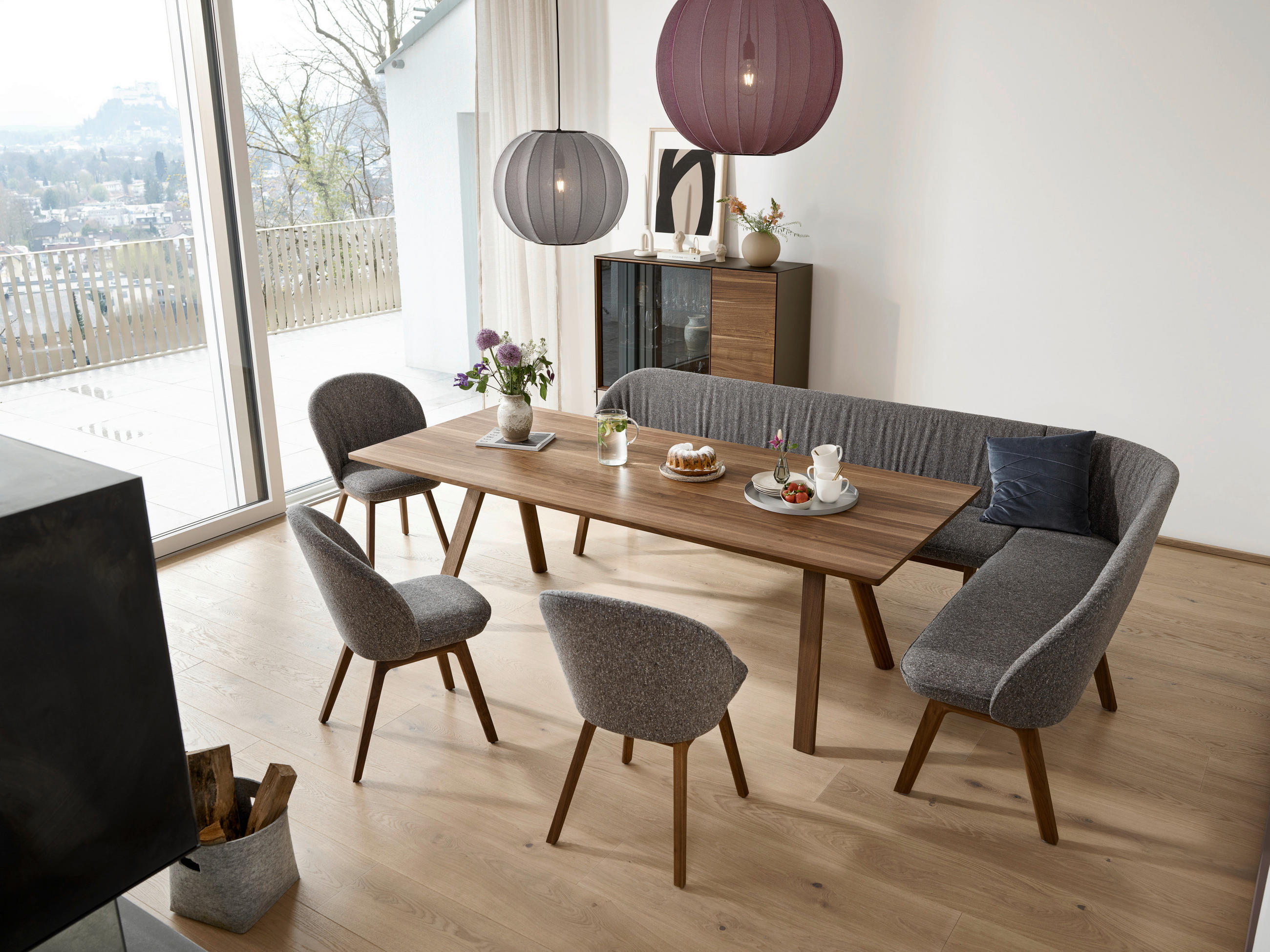 ESSTISCH in Holz 160/100/75 cm  - Nussbaumfarben, Design, Holz (160/100/75cm) - TEAM 7