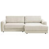 ECKSOFA in Cord Creme  - Creme/Schwarz, Modern, Textil (250/176cm) - Trendmanufaktur