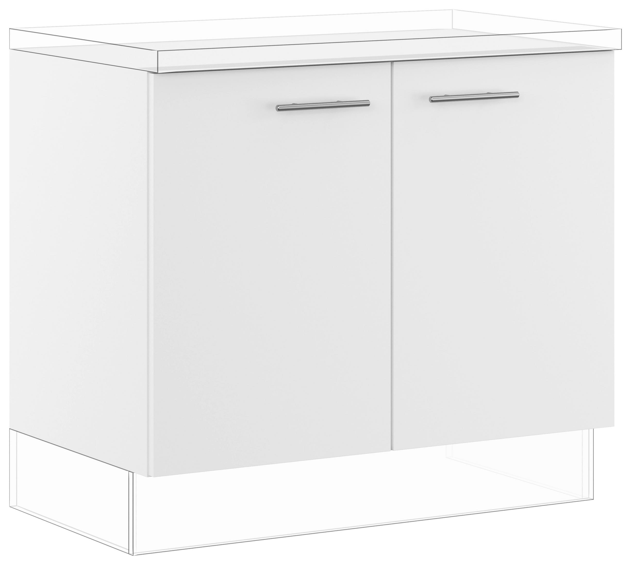 SPÜLENUNTERSCHRANK 100/87,8/57,6 cm  in Weiß  - Edelstahlfarben/Weiß, Basics, Holzwerkstoff/Metall (100/87,8/57,6cm) - Impuls