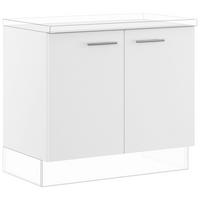 SPÜLENUNTERSCHRANK 100/87,8/57,6 cm  in Weiß  - Edelstahlfarben/Weiß, Basics, Holzwerkstoff/Metall (100/87,8/57,6cm) - Impuls