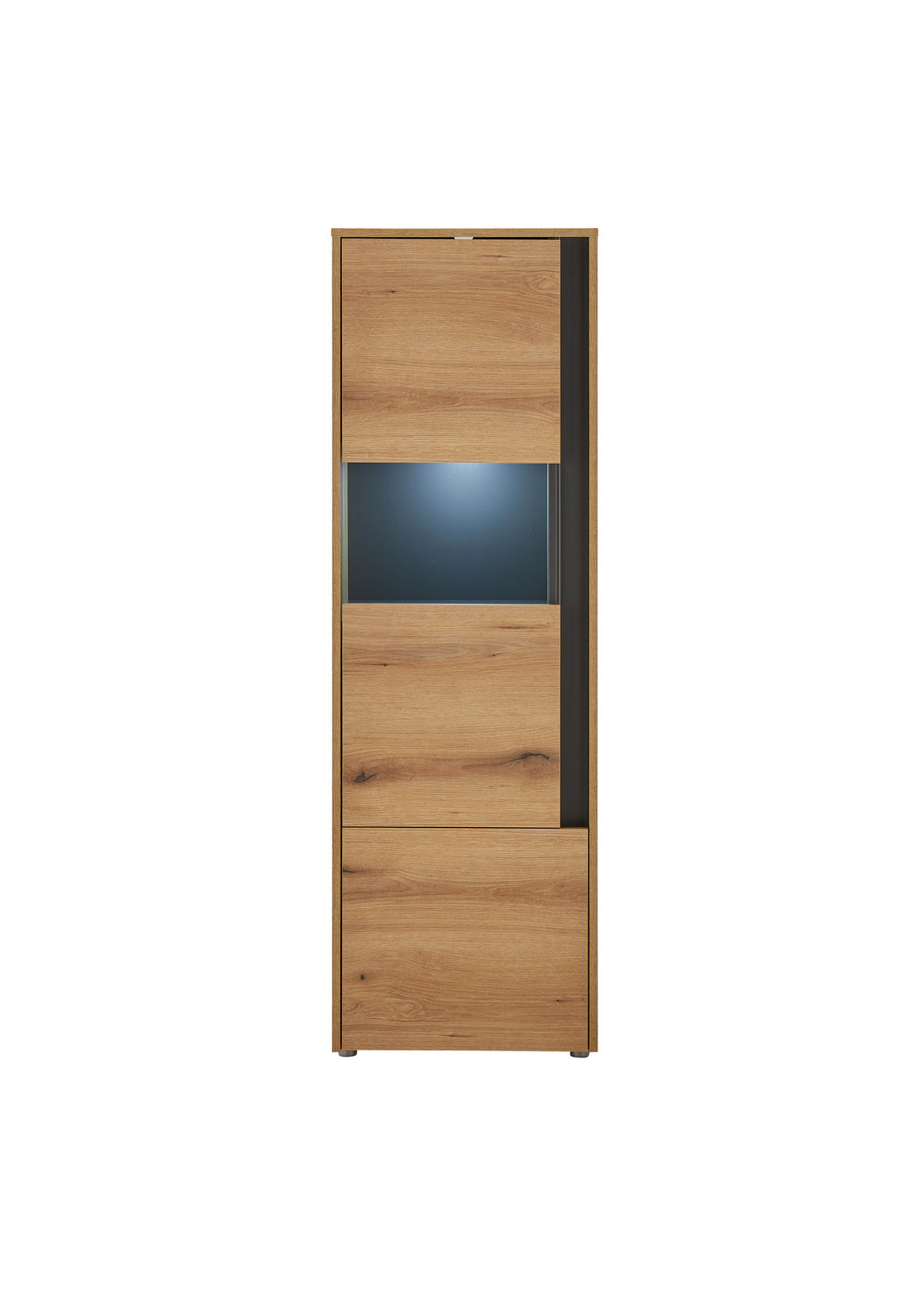 VITRINE  in Anthrazit, Eichefarben  - Eichefarben/Anthrazit, Design, Holzwerkstoff/Kunststoff (50/157/40cm) - Modante