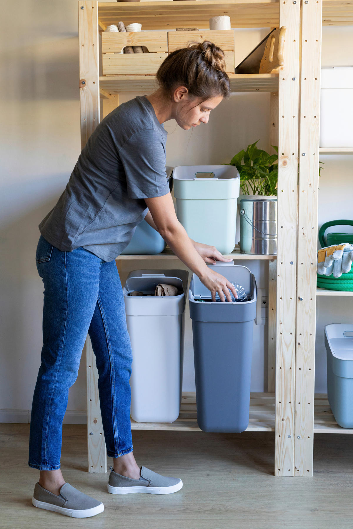 ABFALLEIMER 30 l  Kunststoff  - Dunkelgrau/Grau, KONVENTIONELL, Kunststoff (25/55/37cm) - Curver