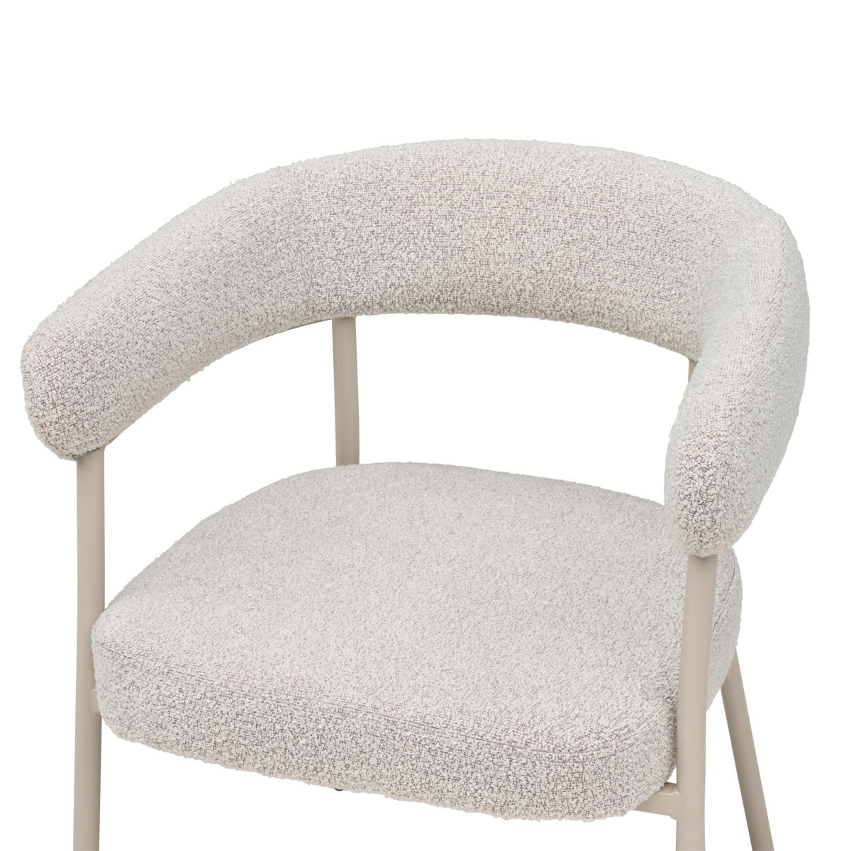 ARMLEHNSTUHL   Webstoff  - Creme/Grau, MODERN, Textil/Metall (60/75/55cm) - MID.YOU