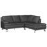 Ecksofa Echtleder Rücken echt - Schwarz/Alufarben, KONVENTIONELL, Leder/Metall (246/220cm) - Celina Home