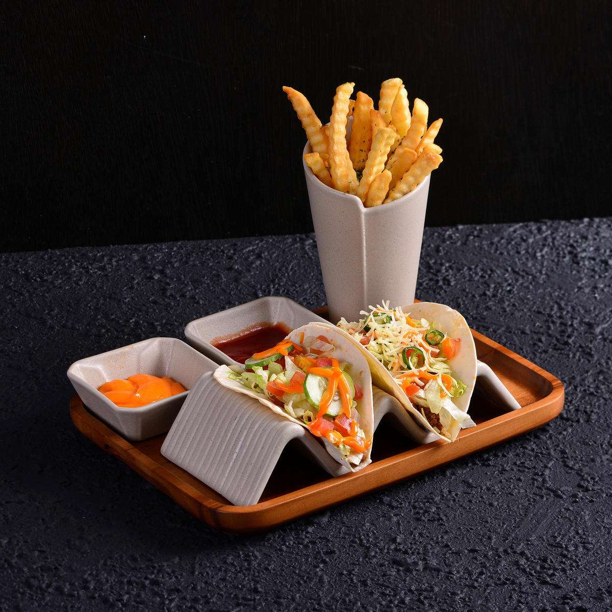 SERVIERSCHALENSET Streat Food  22/10,5 cm  - Creme, Basics, Keramik (22/10,5cm) - Creatable