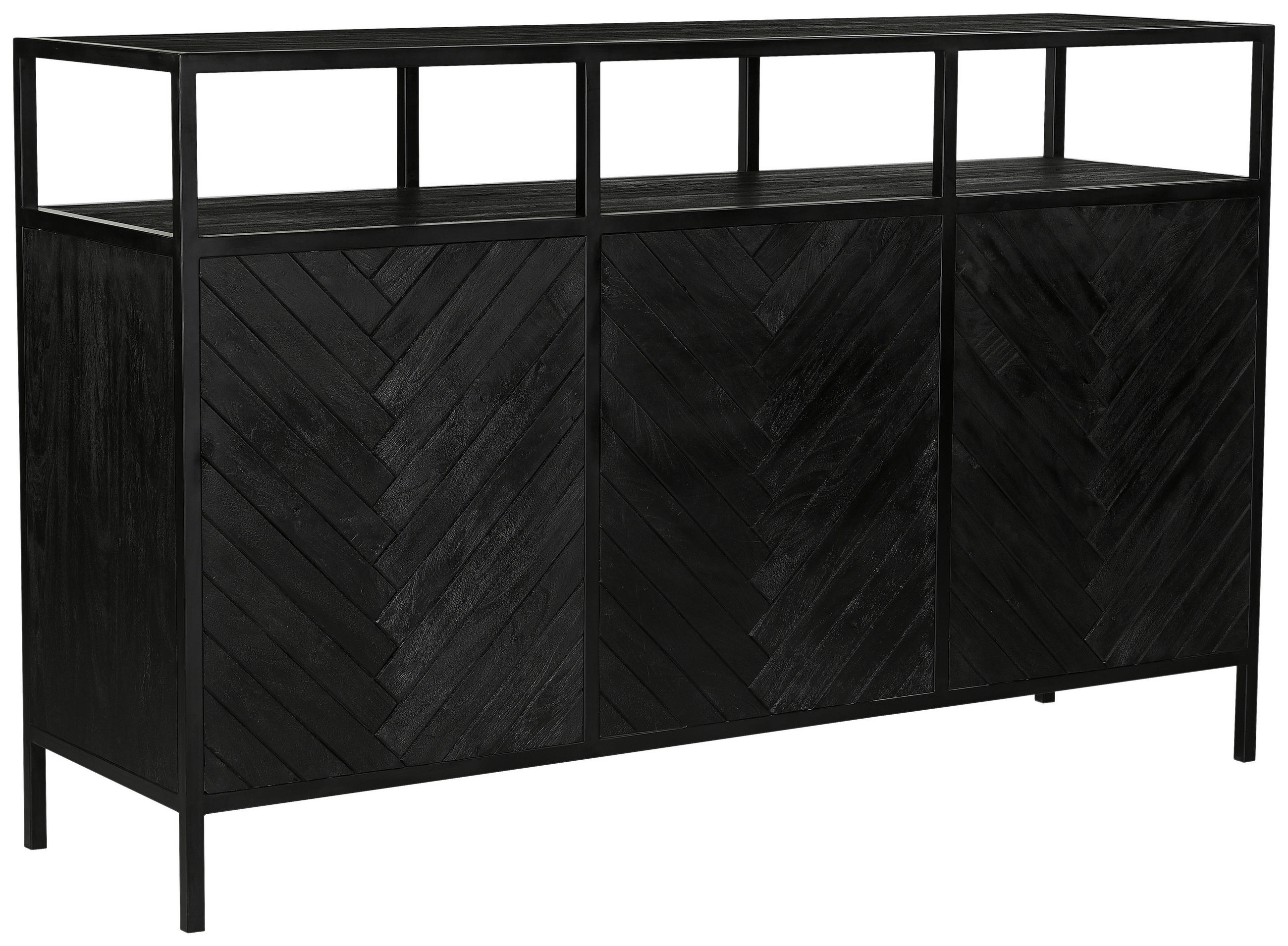 KÜCHENINSEL 180/110/50 cm  in Schwarz  - Schwarz, Design, Holz/Metall (180/110/50cm) - Livetastic