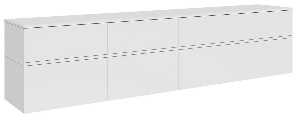 LOWBOARD  220/52/40 cm 4 Schublade(n) stehend  - Silberfarben/Weiß, Design, Holzwerkstoff/Kunststoff (220/52/40cm) - Xora