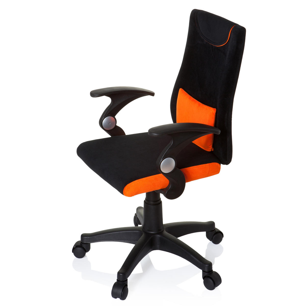 OTOČNÁ ŽIDLE PRO MLÁDEŽ, oranžová, černá - oranžová/černá, Basics, plast (50/87-97/40cm) - MID.YOU